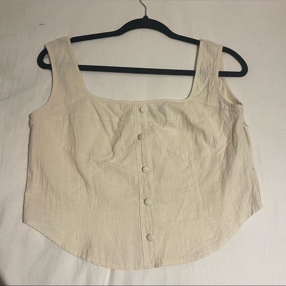 Beige Corset Bustier LinenTank from Nasty Gal - Picture 1 of 4